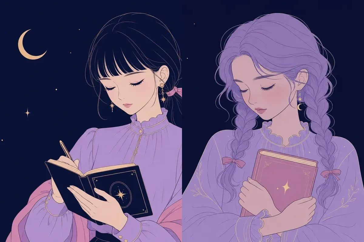井宿と女宿のイメージイラスト